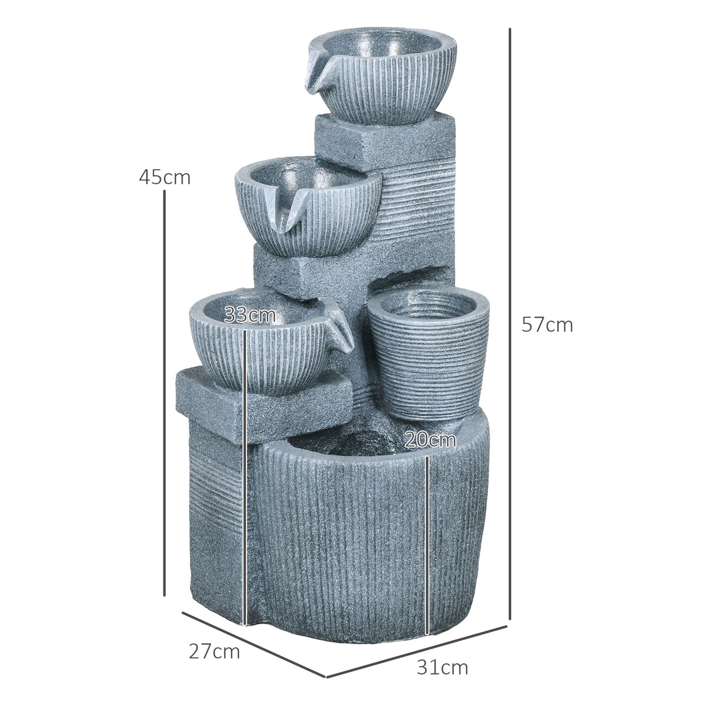 Solar Powered Outdoor Water Fountain