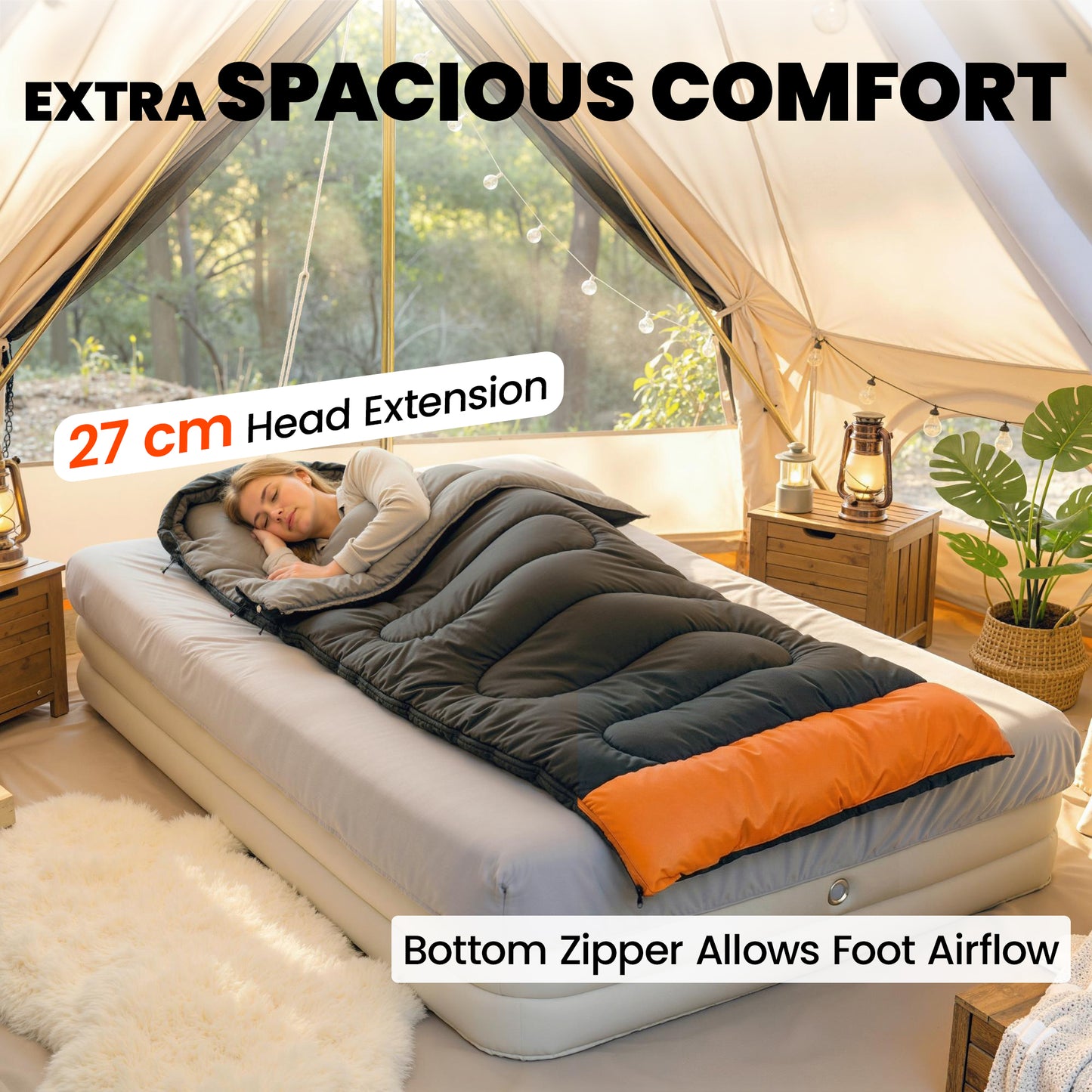 Sleeping Bag for Adults, Lightweight & Compact Sleeping Bag, 3 Seasons
