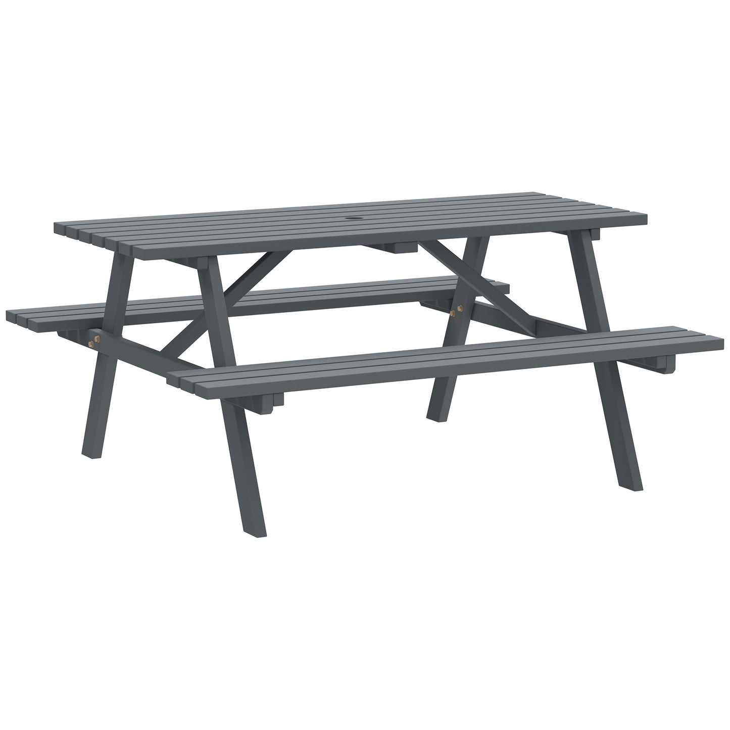 6 Seater Wooden Picnic Table Bench for Outdoor Garden or Patio