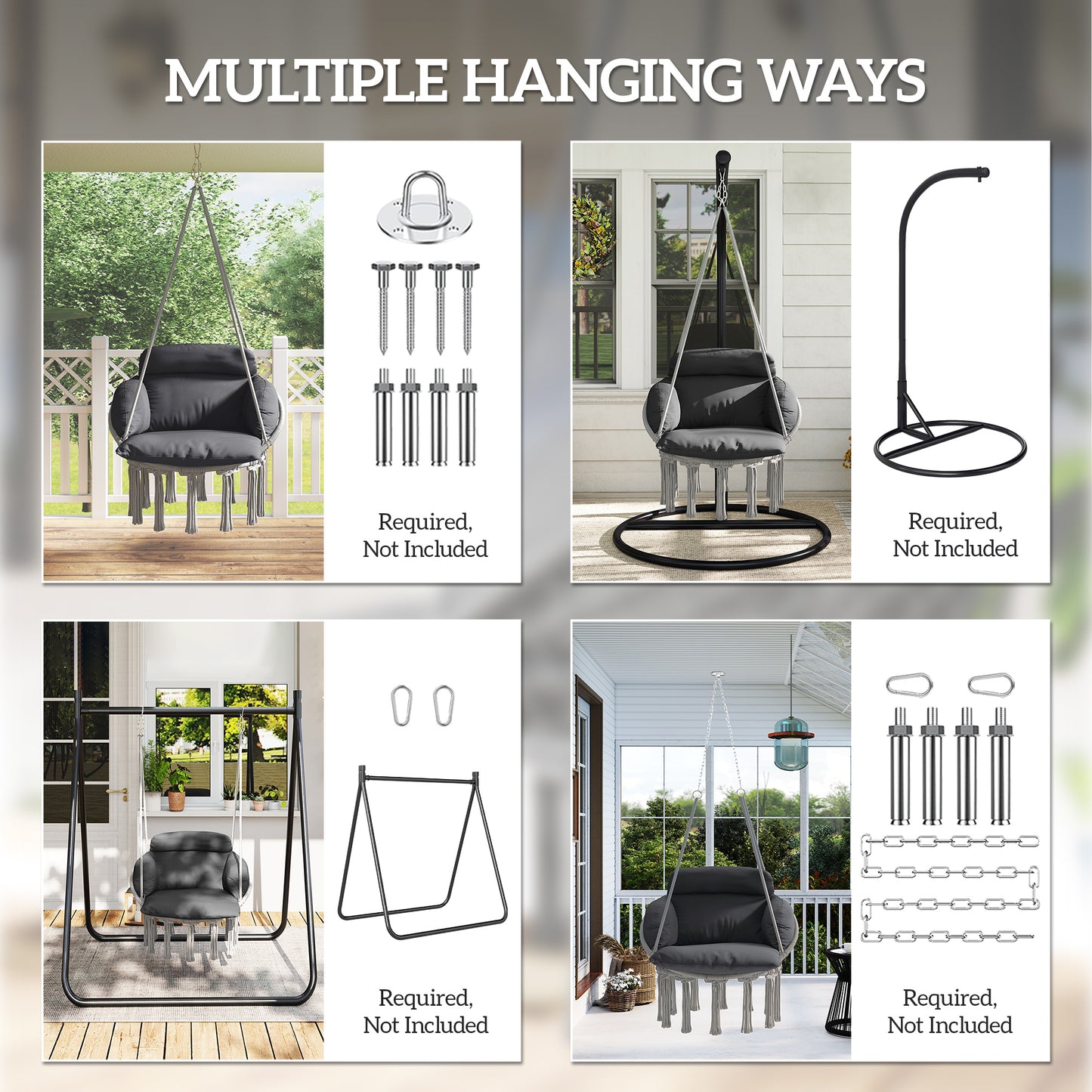 Hanging Chair Outdoor Hammock Chair with Soft Cushion