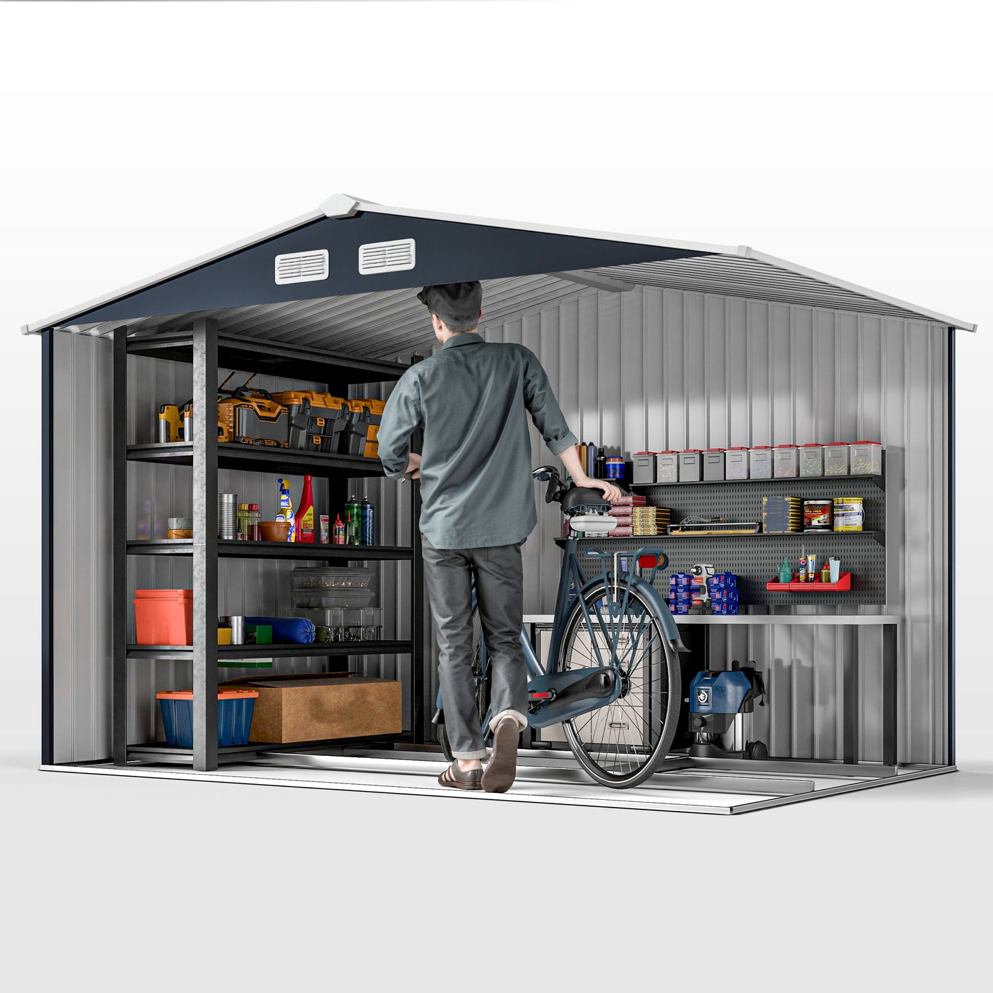 9 x 6ft Metal Bicycle Shed