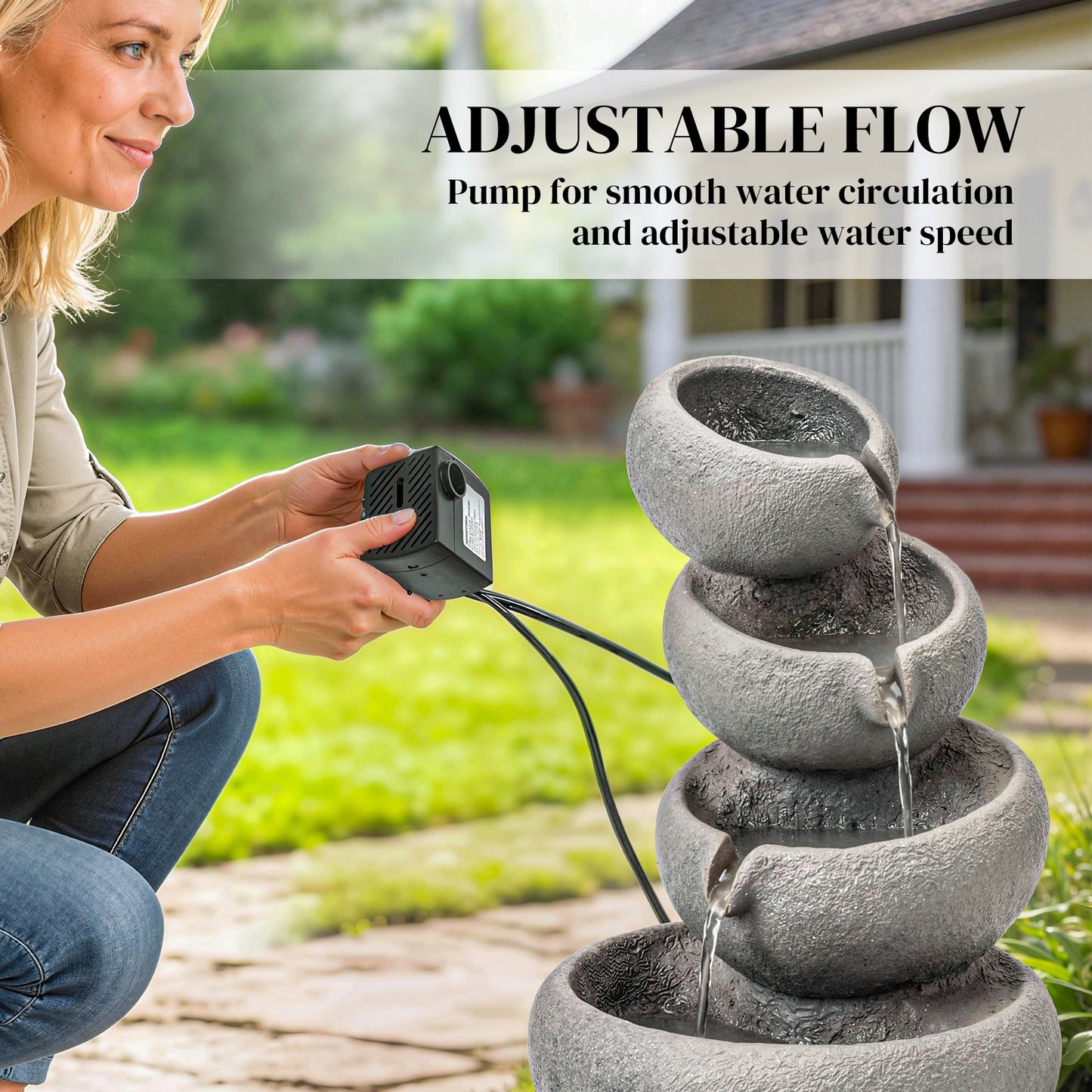 4-Tier Water Fountain Outdoor