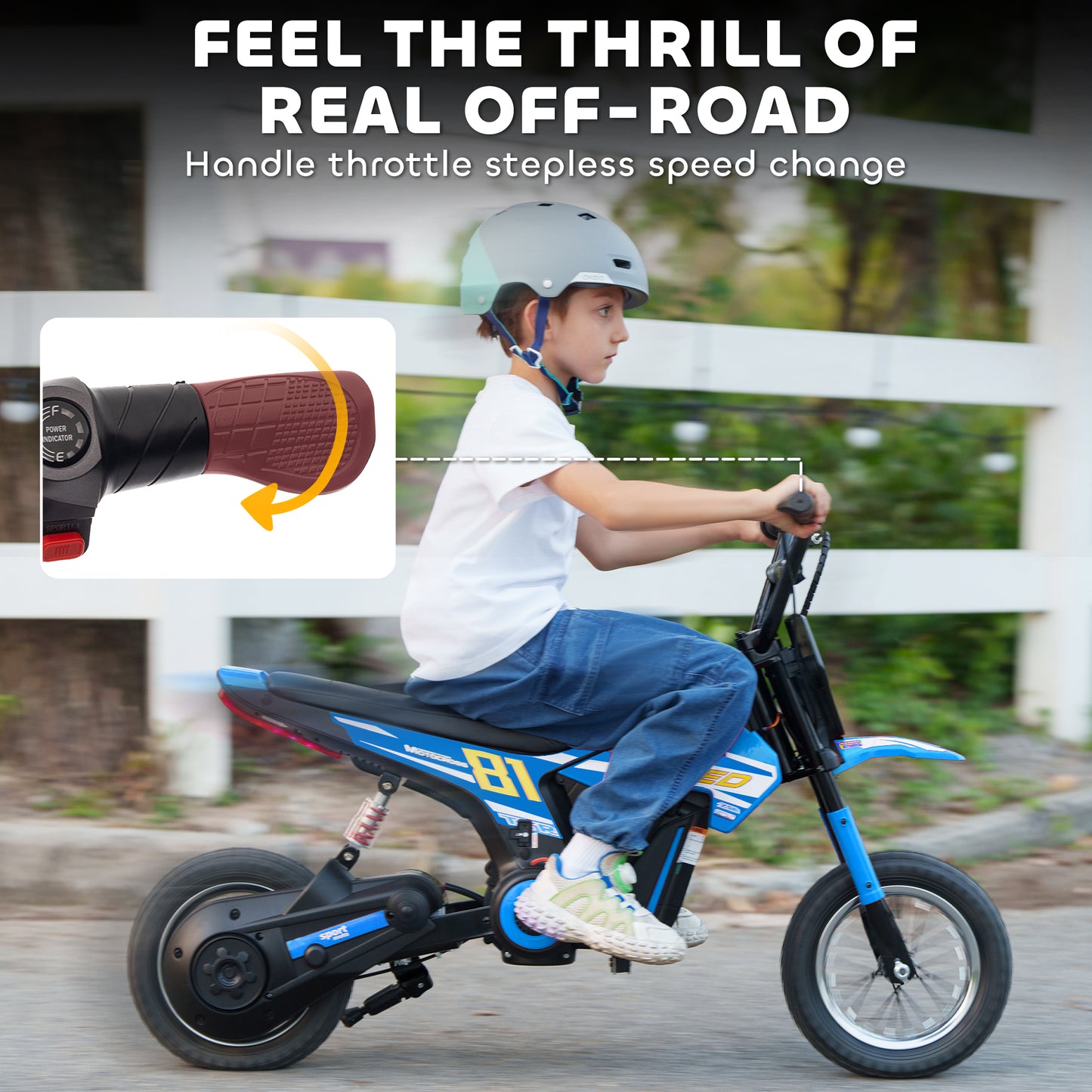 Kids Electric Motorbike 3 Gearboxes Speed Ride on Motorcycle (1)
