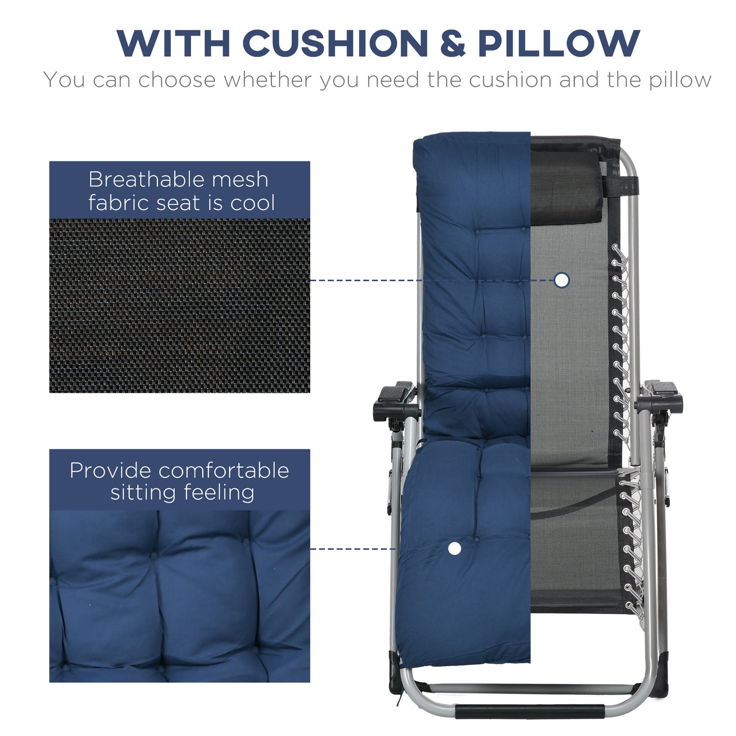 2pc Reclining Zero Gravity Sun Loungers
