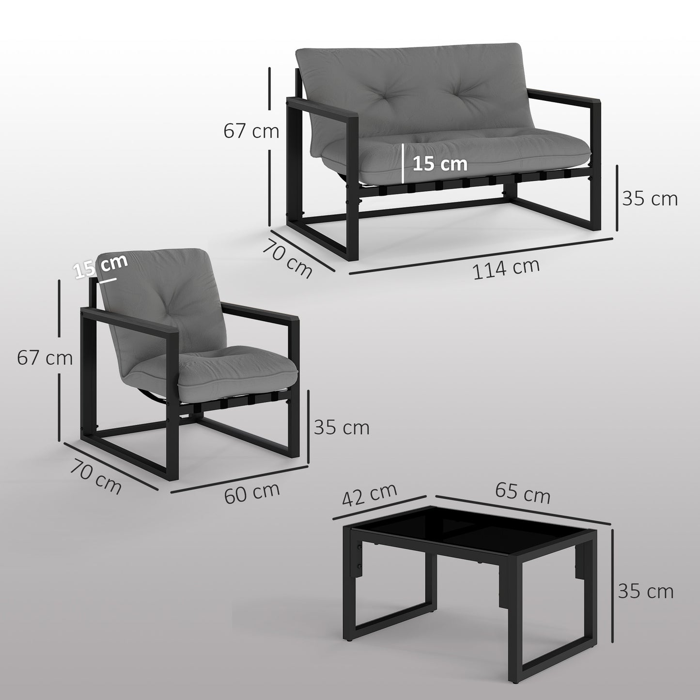 Garden Furniture Set, 4 Piece Indoor Outdoor Conservatory