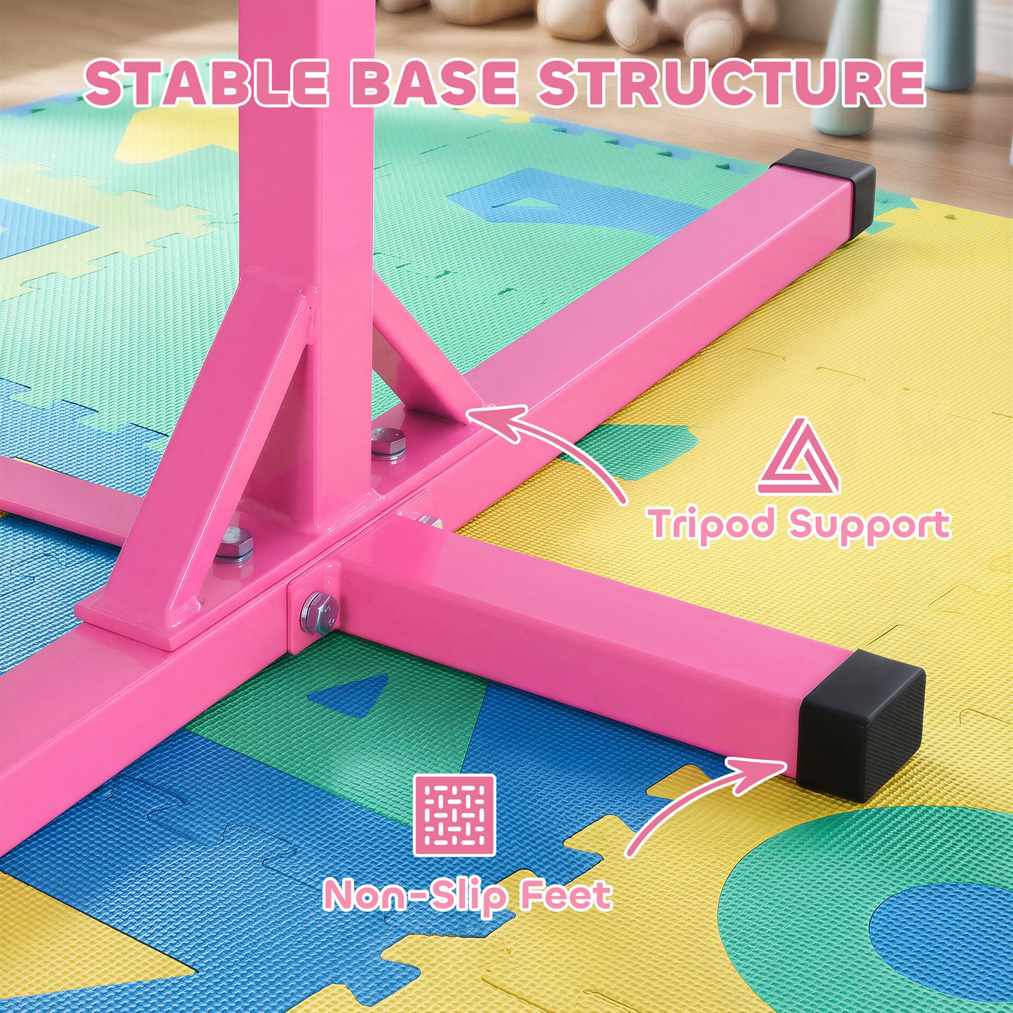 Height Adjustable Gymnastics Horizontal Bar for Kids