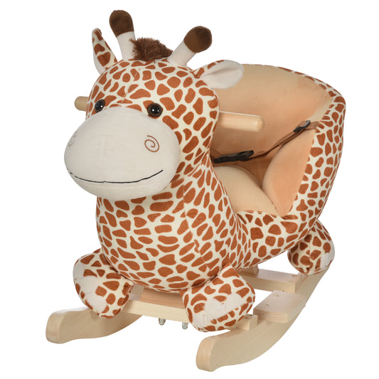 Children Kids Rocking Horse Toys Giraffe Seat Belt Toddlers Baby