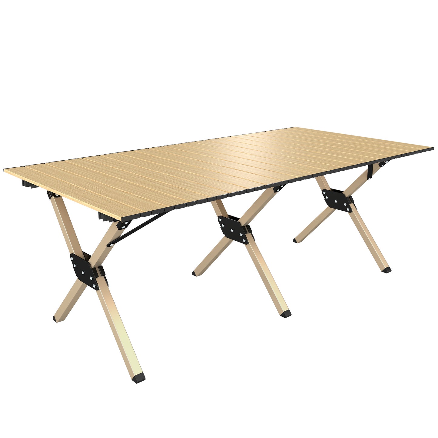 4ft Folding Camping Table, Waterproof Picnic Table with Roll Up Top
