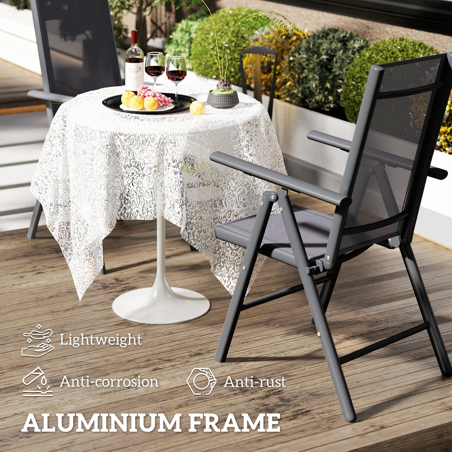 Set of 2 Folding Garden Chairs