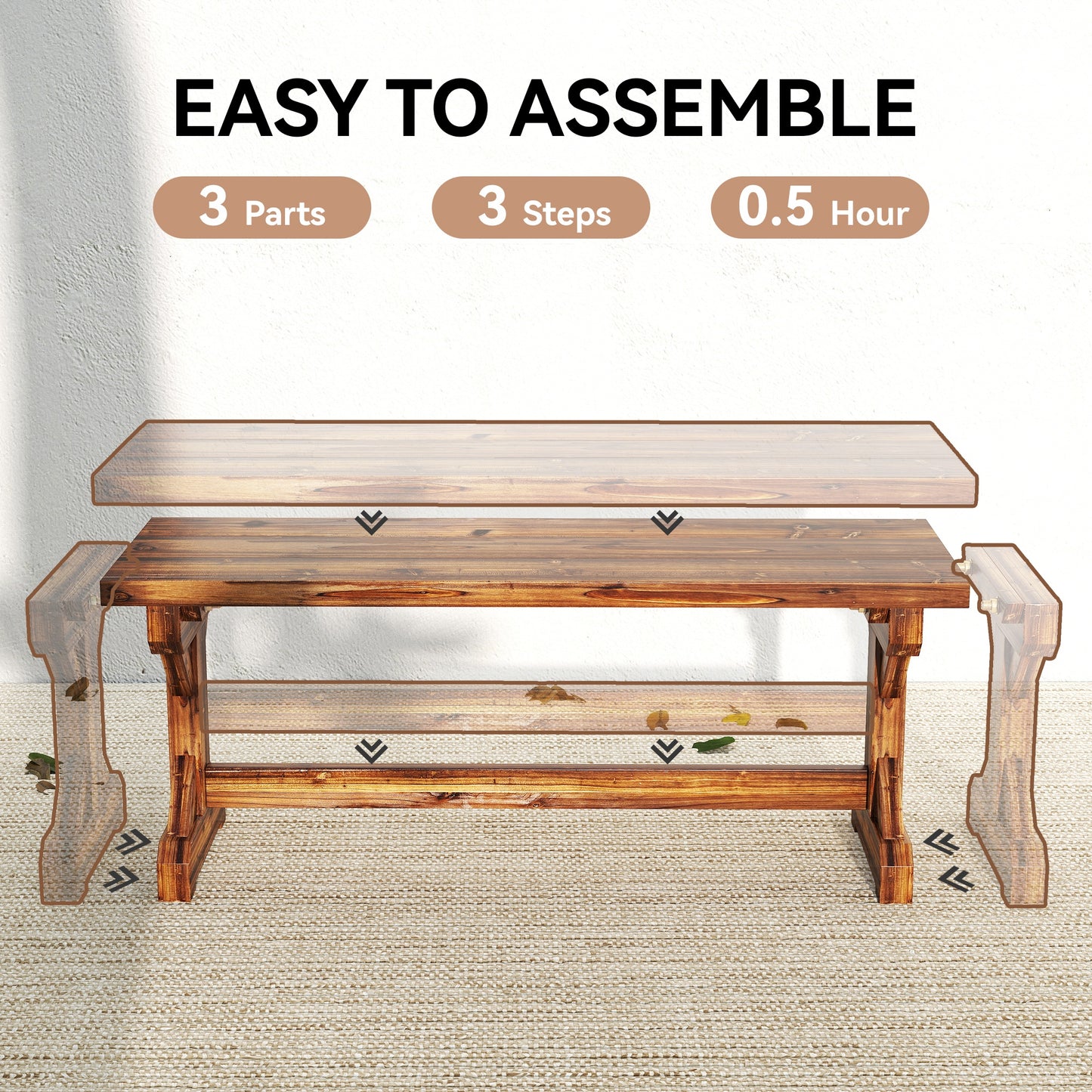 Rustic Wooden Garden Bench