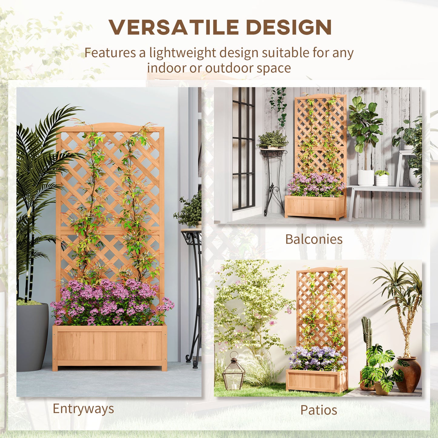 Wooden Planter with Trellis (1)