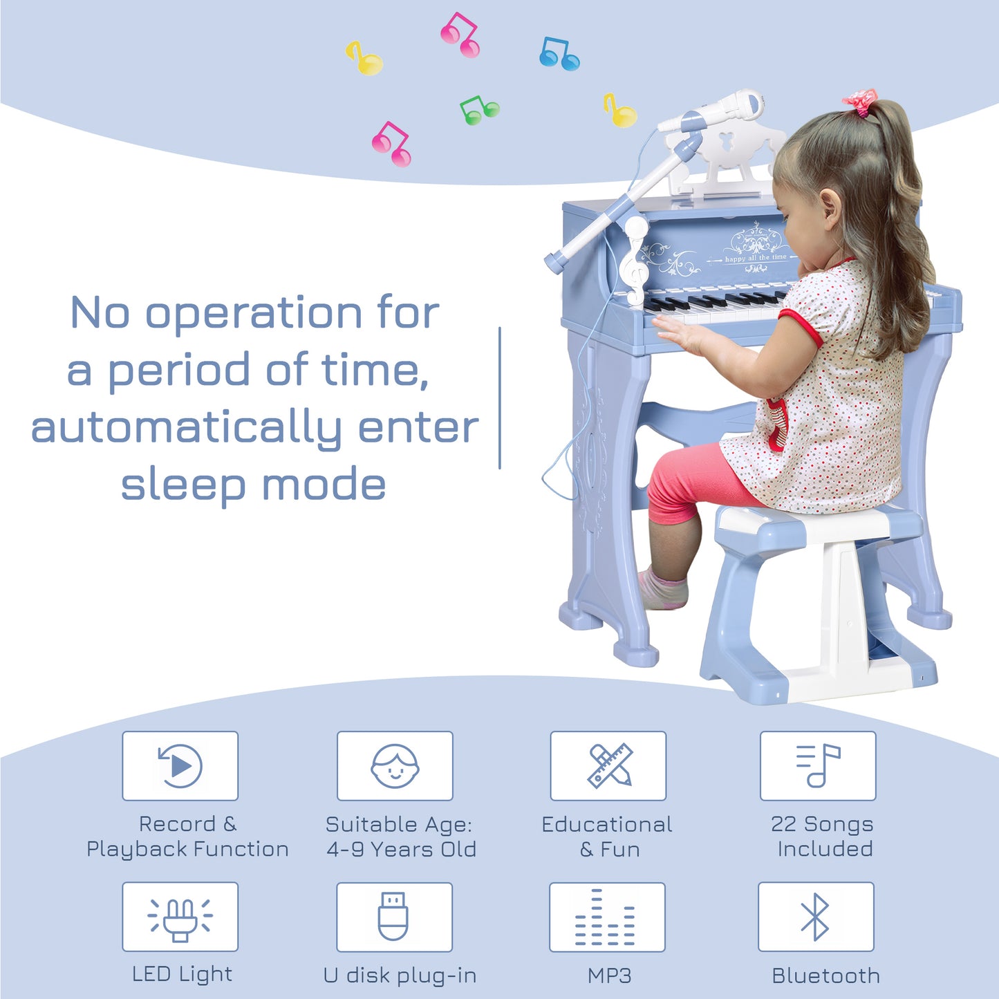 37 Keys Kids Piano Mini Electronic Keyboard Light Kids Musical (1)