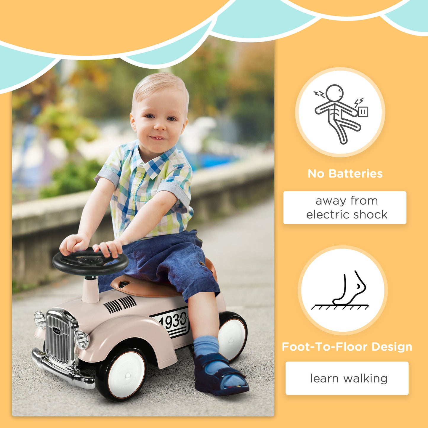 Foot to Floor Slider for Toddlers with Under-Seat Storage