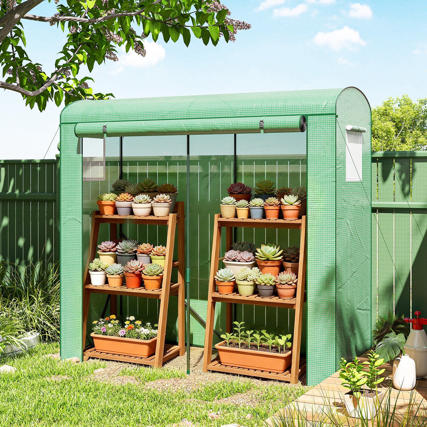 Mini Greenhouse, Garden Tomato Growhouse with Roll-Up Door
