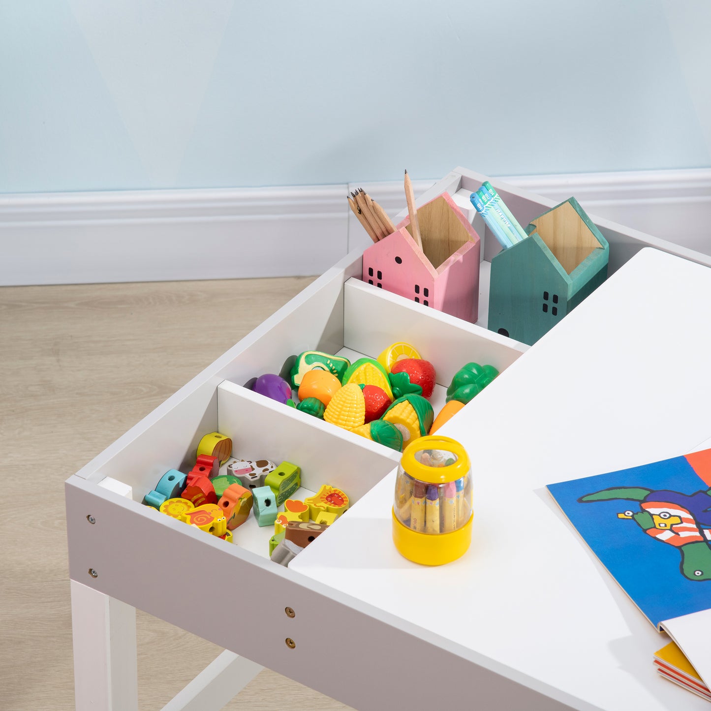 Kids Table and Chair Set, with Storage Space