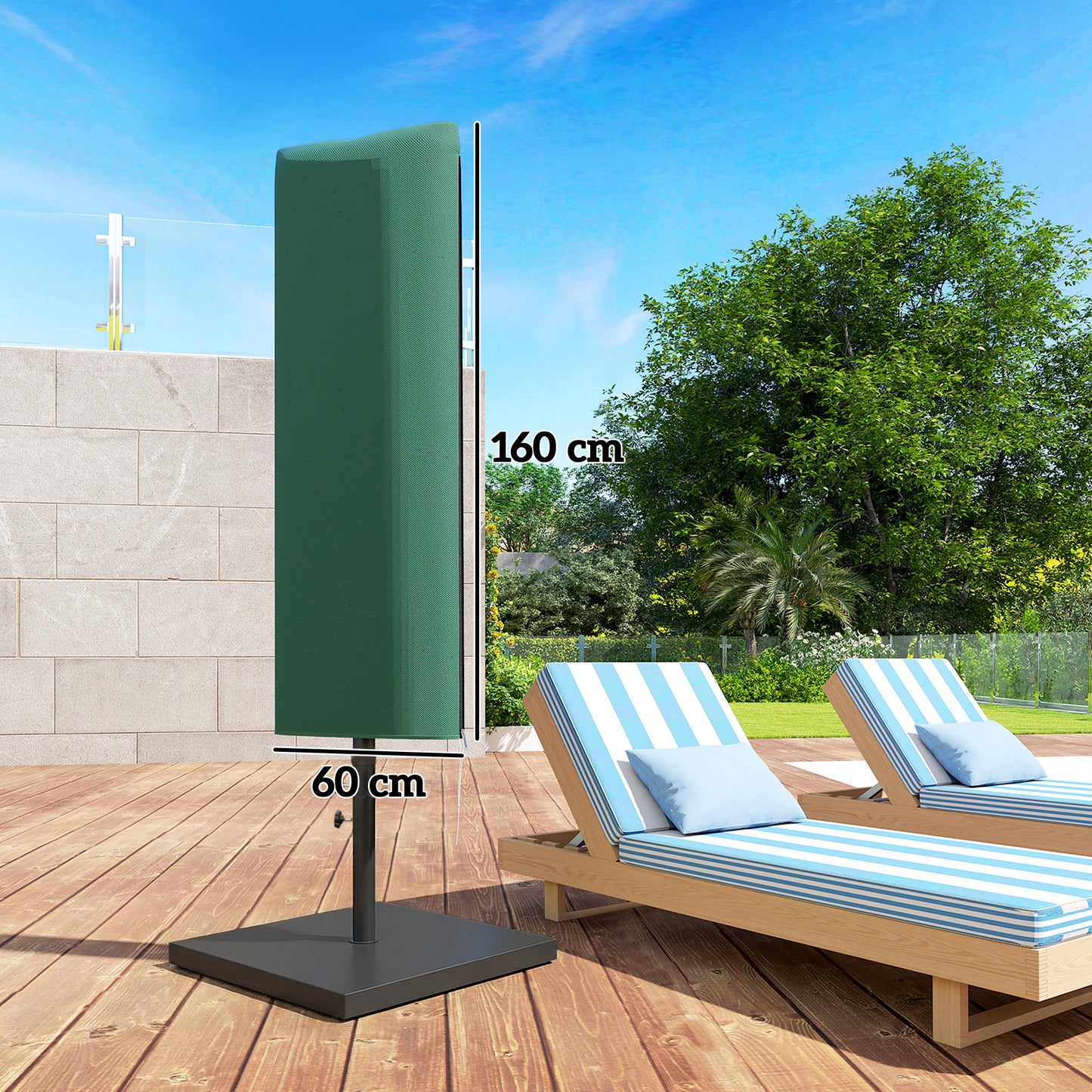 Garden Parasol Cover, Outdoor Patio Umbrella Protector Weatherproof (1)