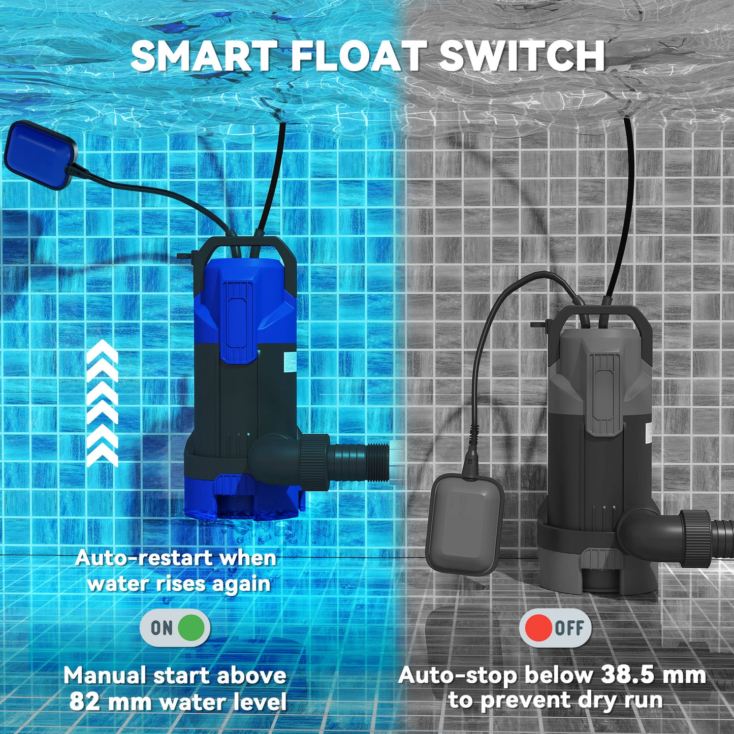 750W Submersible Water Pump for Dirty/Clean Water