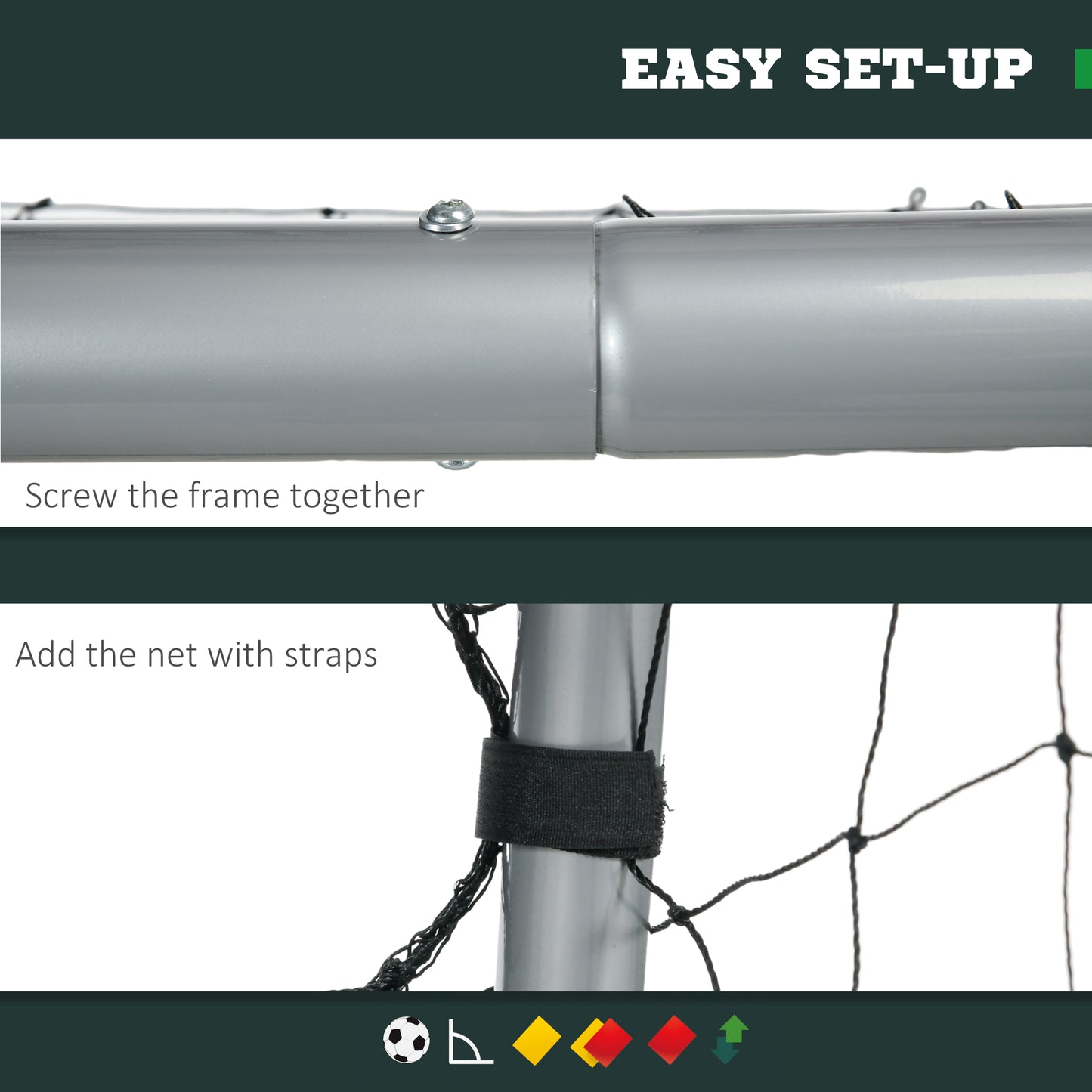 6ft x 4ft Football Goal, Set of 2 Football Net for Garden