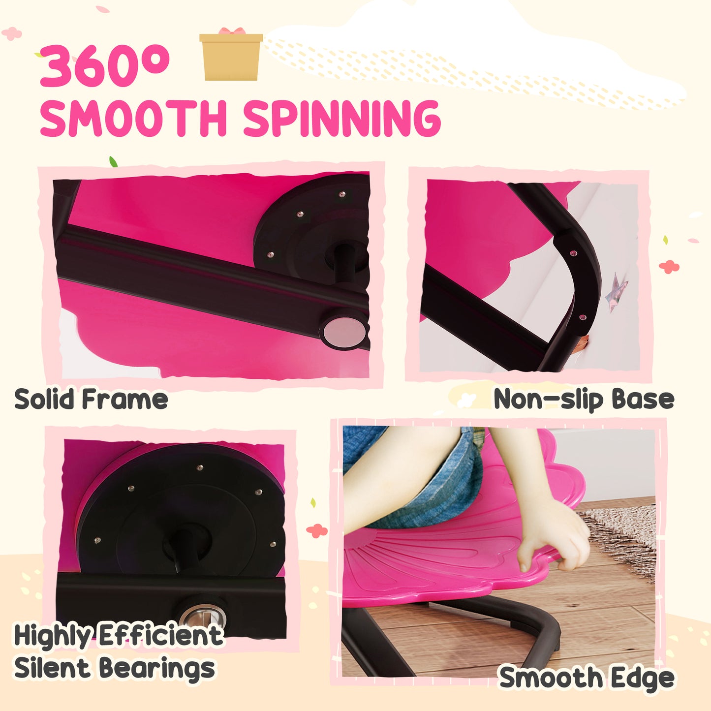 Flower-Shaped Sensory Spinning Chair with Non-Slip Base