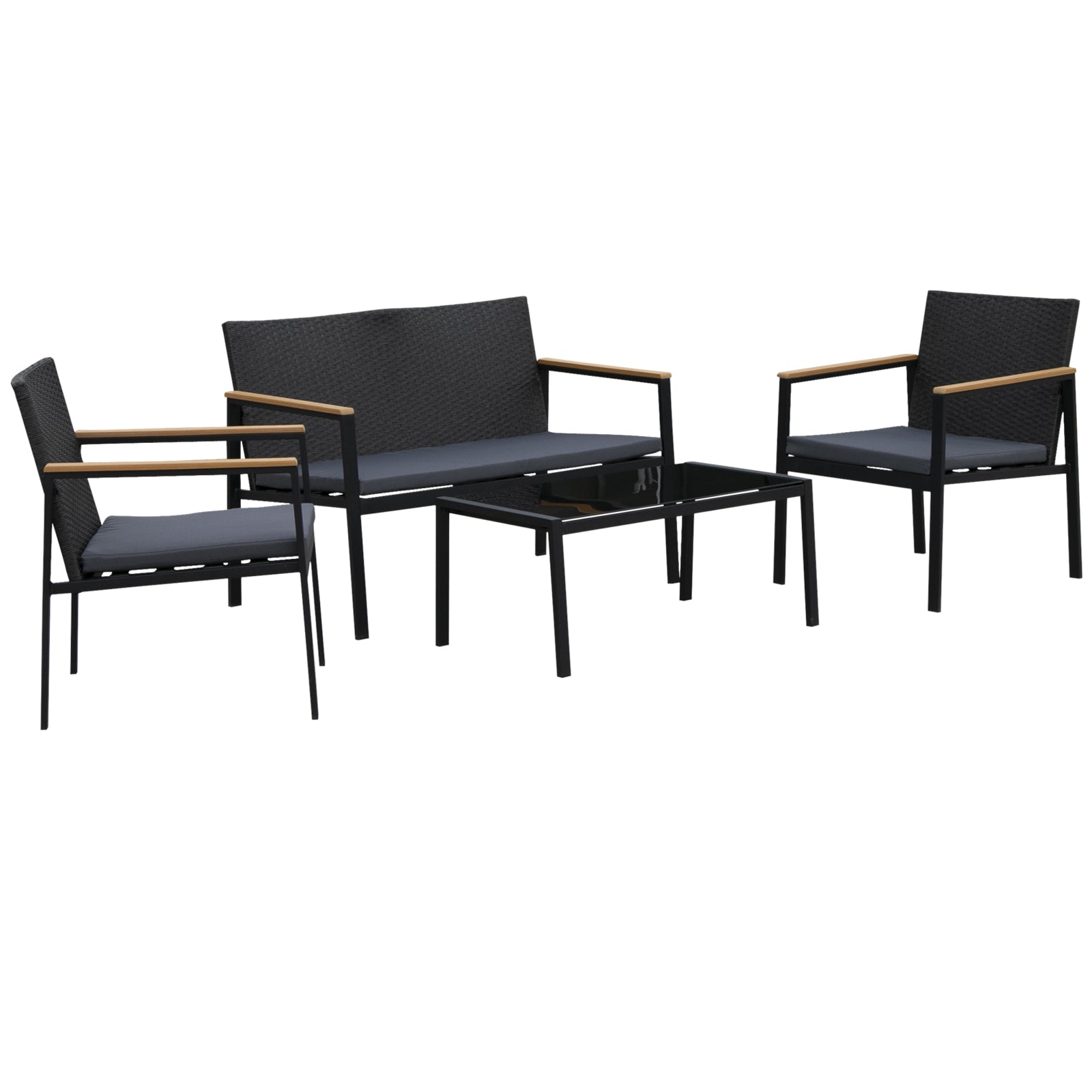 4 Pieces Rattan Garden Furniture Set (3)