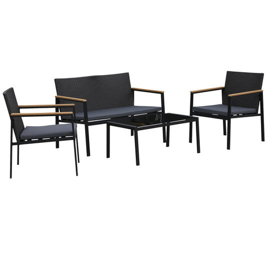 4 Pieces Rattan Garden Furniture Set (3)