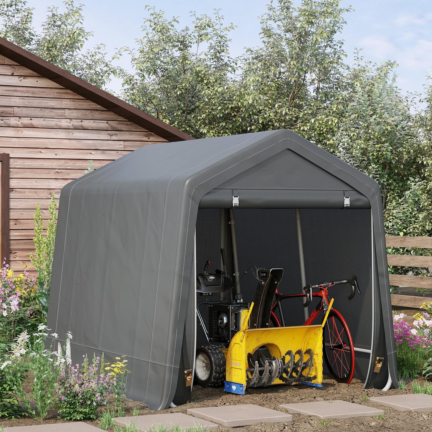 9 X 7.5ft Temporary Outdoor Equipment Shed