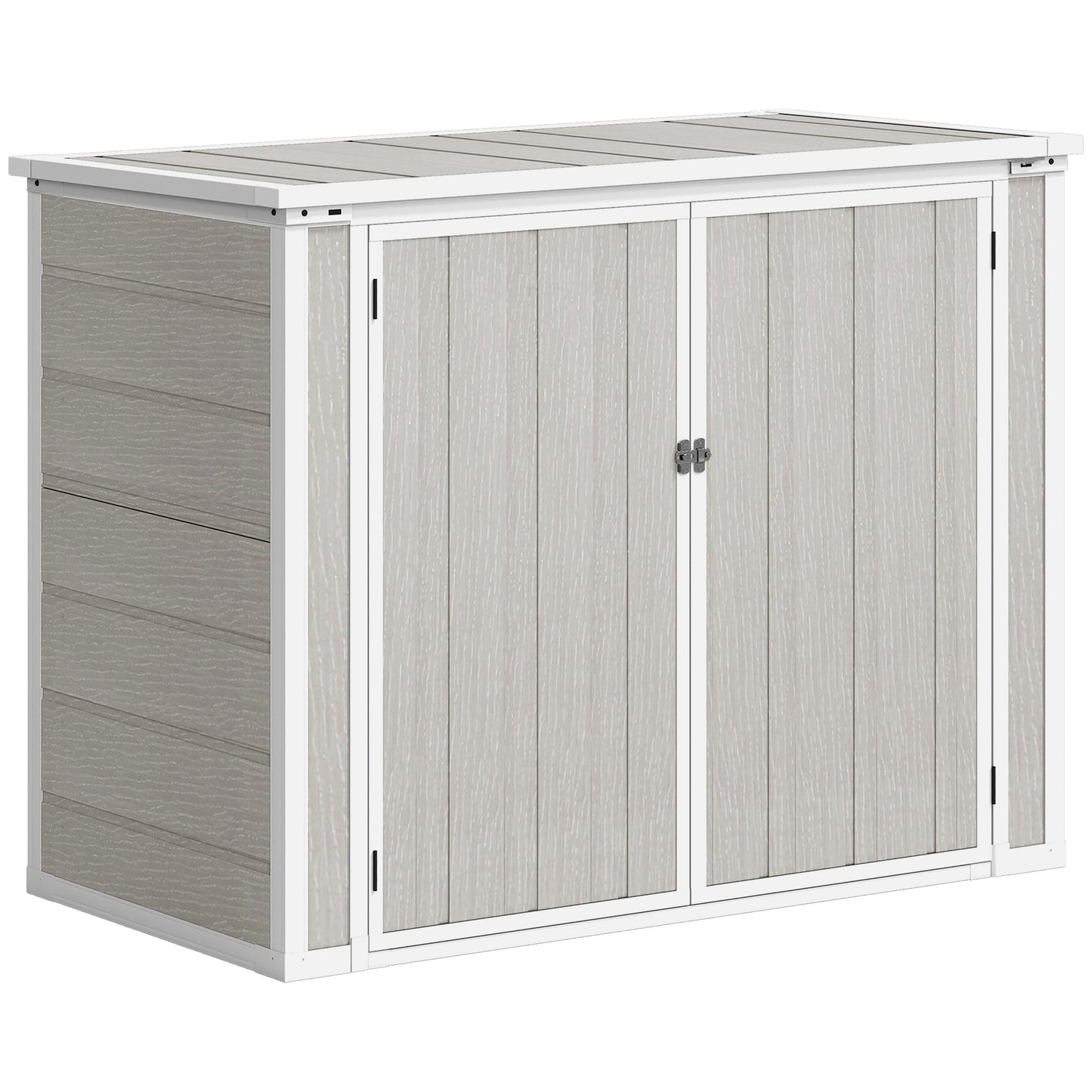 4.7 x 2.5FT Garden Shed, Lockable Outdoor Storage with Openable Lid