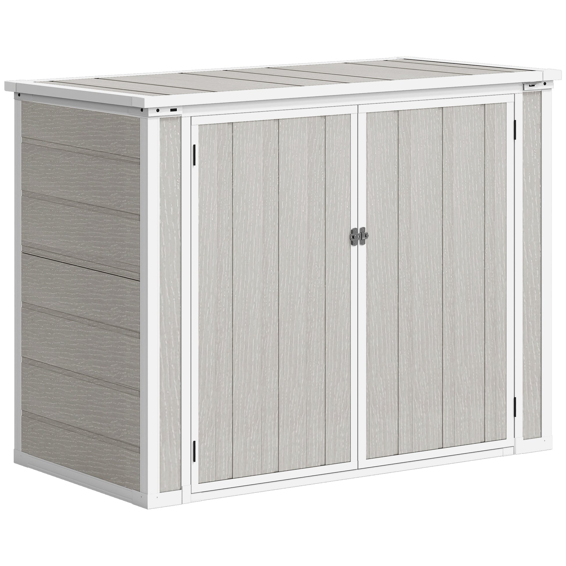 4.7 x 2.5FT Garden Shed, Lockable Outdoor Storage with Openable Lid