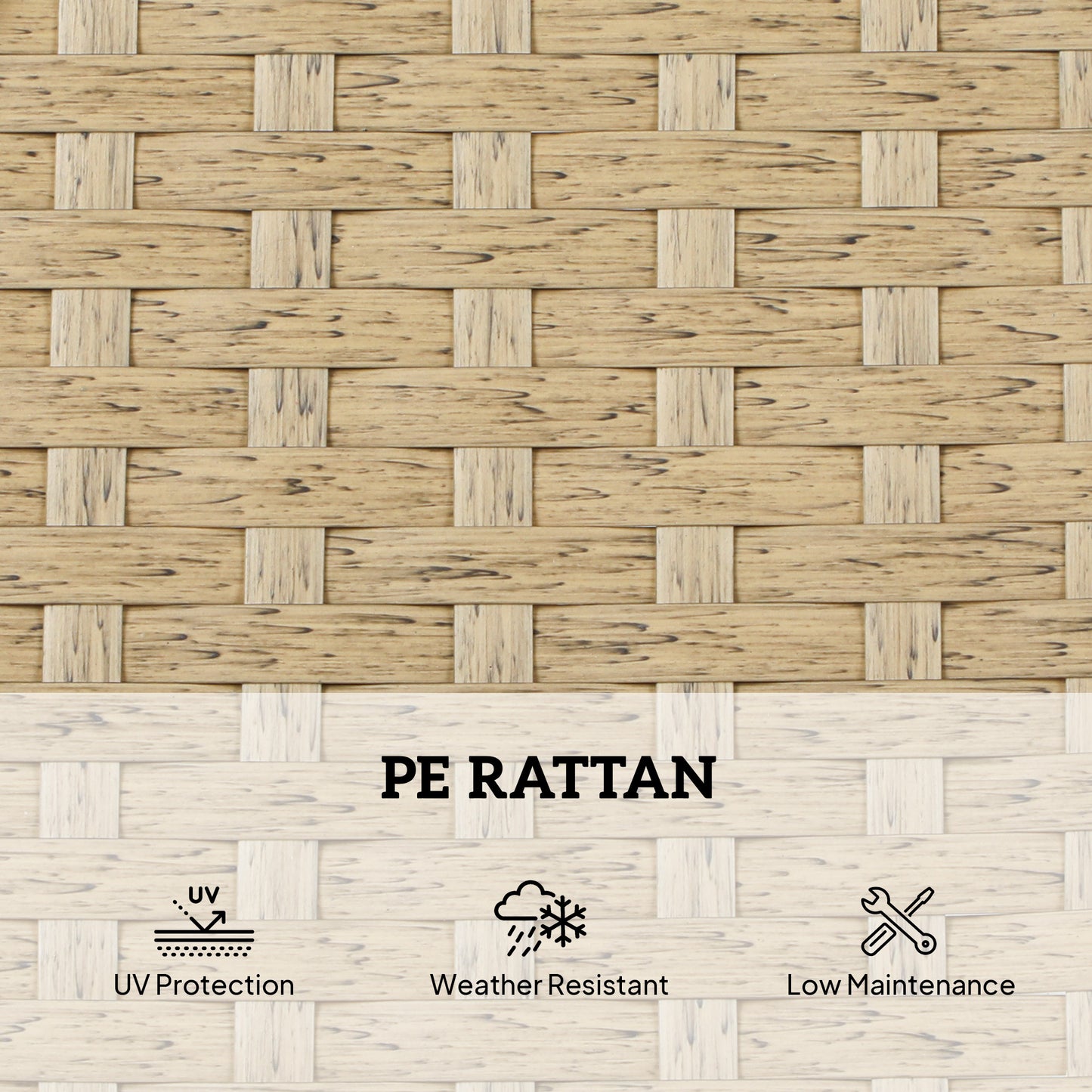 Rattan Sun Loungers Set of 2 with Side Table
