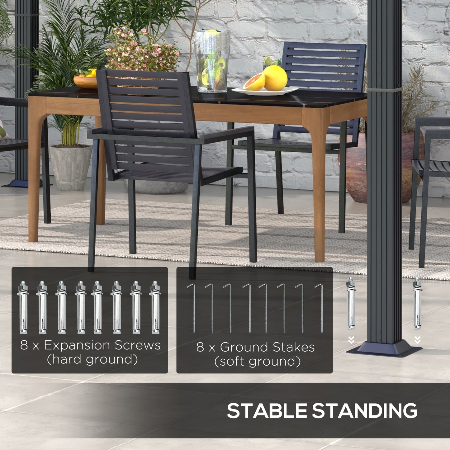 3 x 3(m) Retractable Pergola