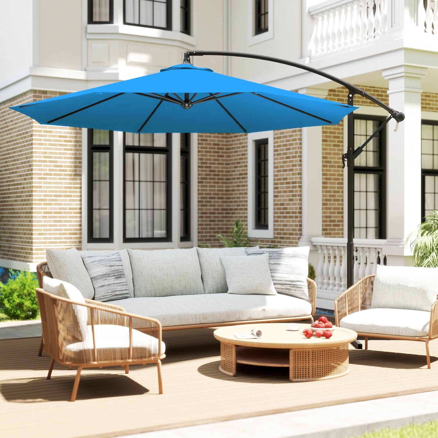 3m Overhanging Cantilever Parasol, with Cross Base (4)
