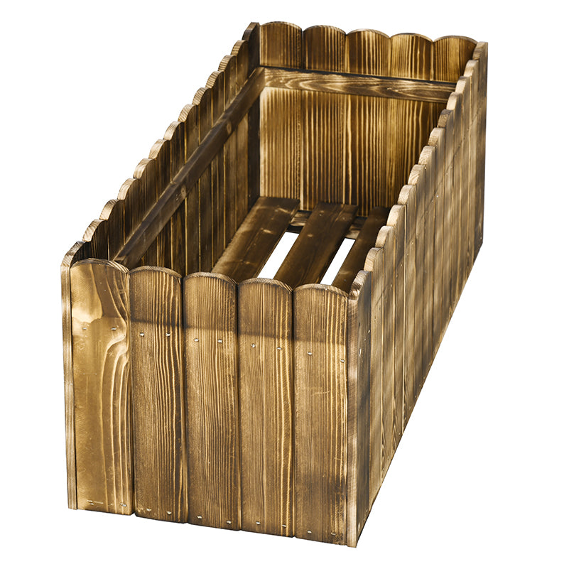 70L Raised Garden Bed, Wooden Rectangle Planter Box