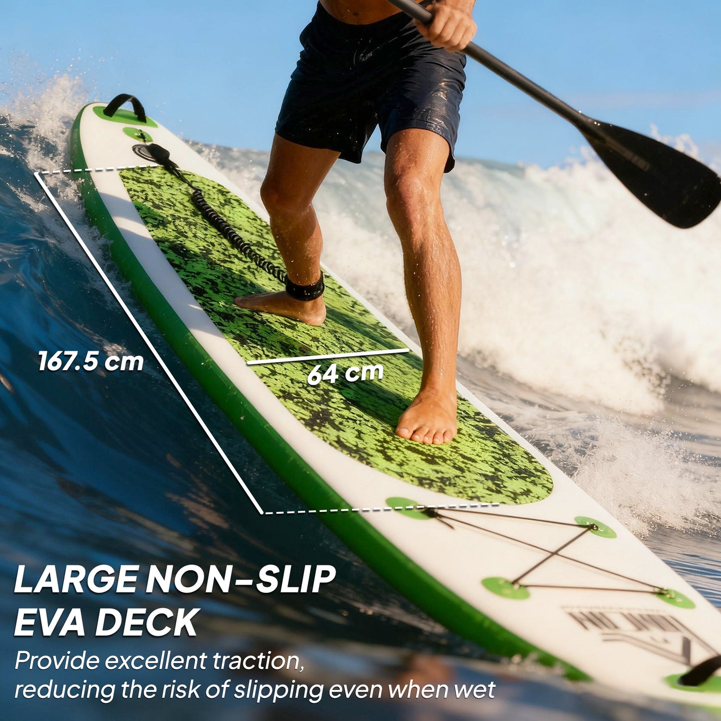 Inflatable Stand Up Paddle Board, 10' x 30" x 4", Non-Slip SUP