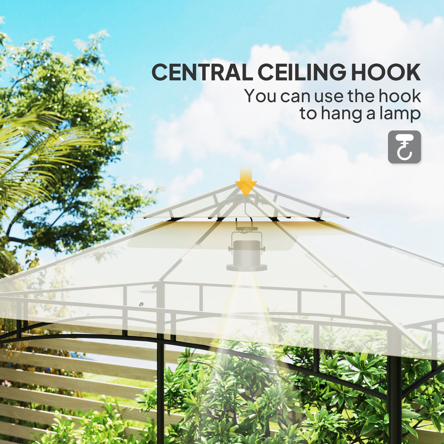 8' x 5' Grill Gazebo, Double Tiered BBQ Gazebo Shelter Canopy