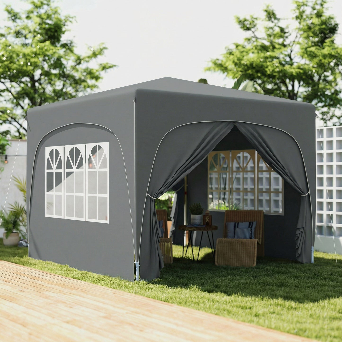 3 x 3m Pop-Up Gazebo Shelter, with Accessories