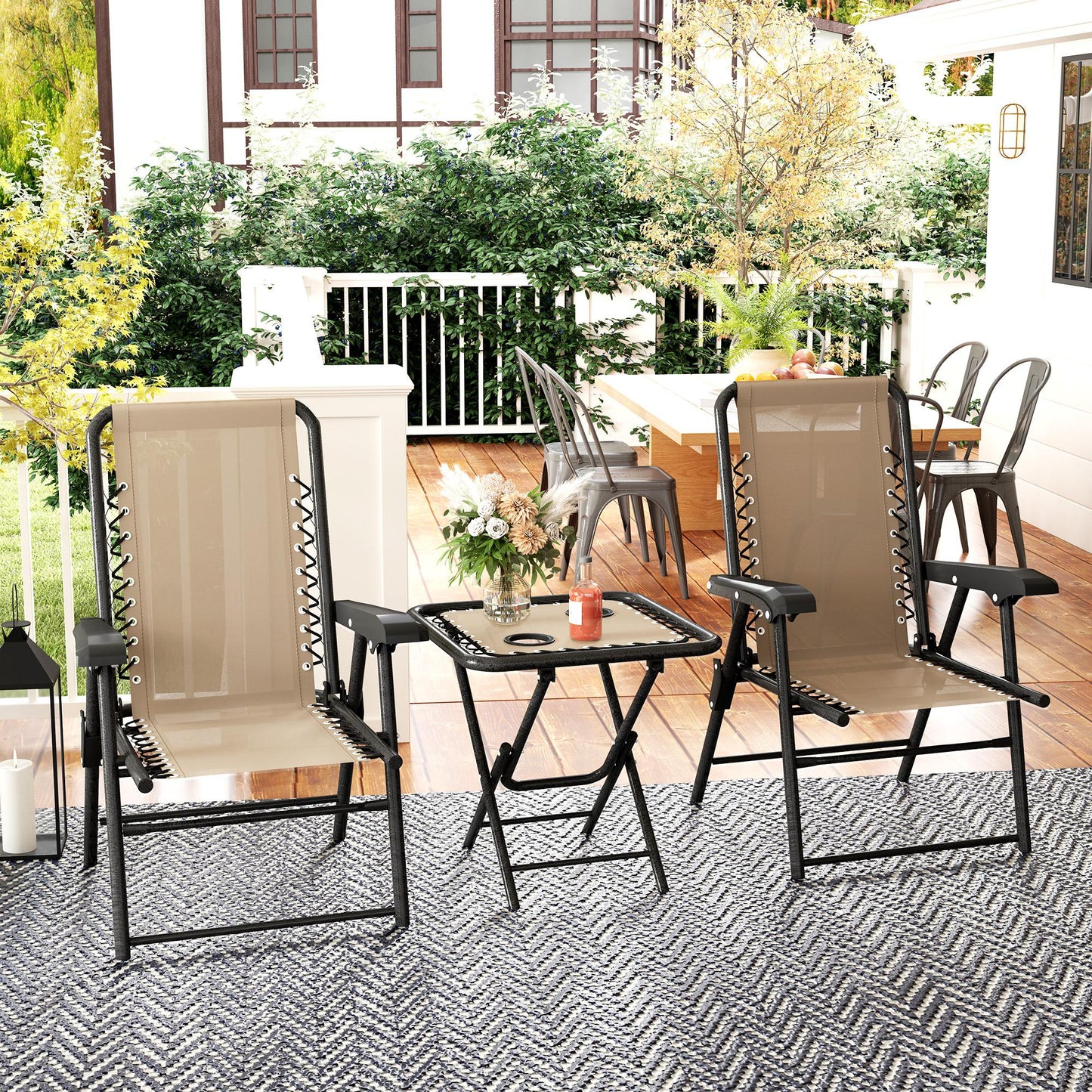 Three-Piece Garden Table and Chair Set
