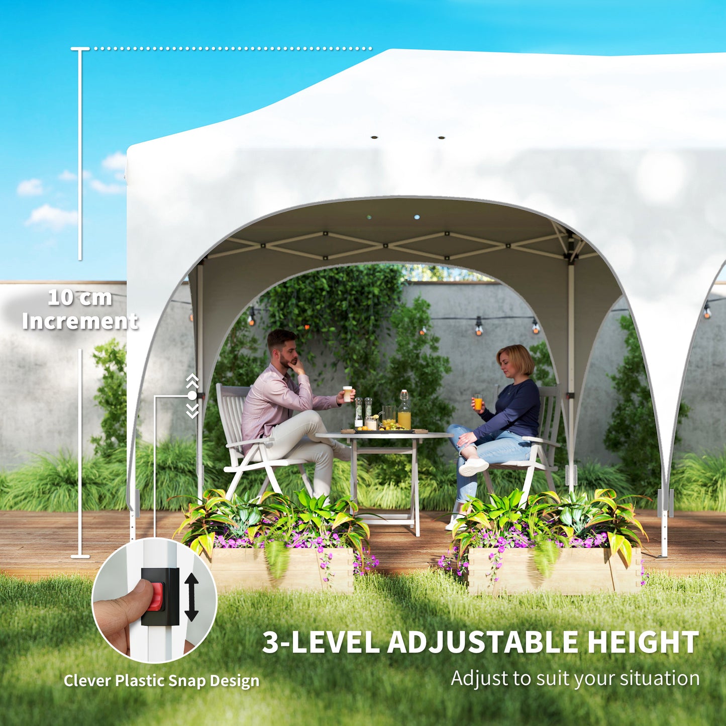 3 x 6m Pop Up Gazebo Shelter with Sides, 6 Sandbags (1)
