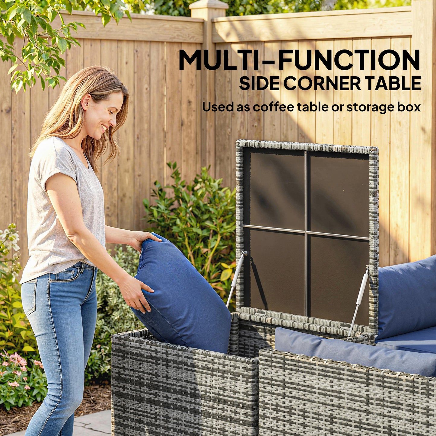 4 Piece Rattan Garden Furniture Set