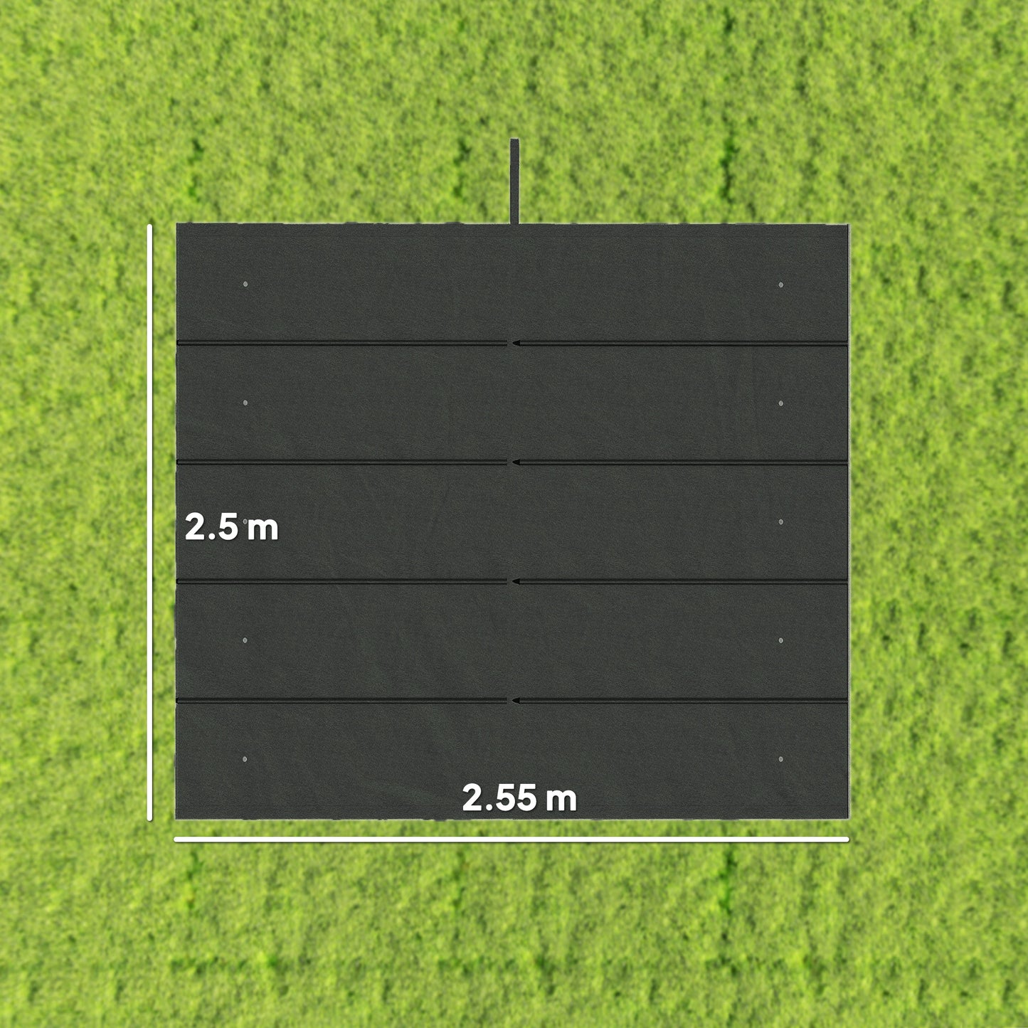 Retractable Pergola Cover, 2.55 x 2.5 m Replacement Canopy Fabric