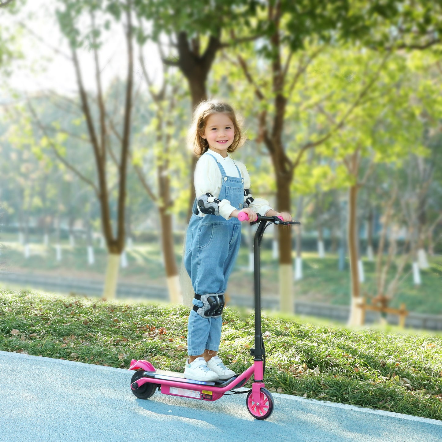 Electric Scooter for Kids Aged 6-14 Years, with Colourful Lights