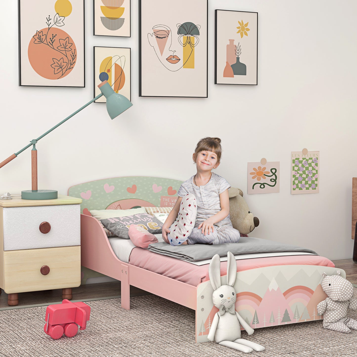 Toddler Bed Frame, Kids Bedroom Furniture for Ages 3-6 Years