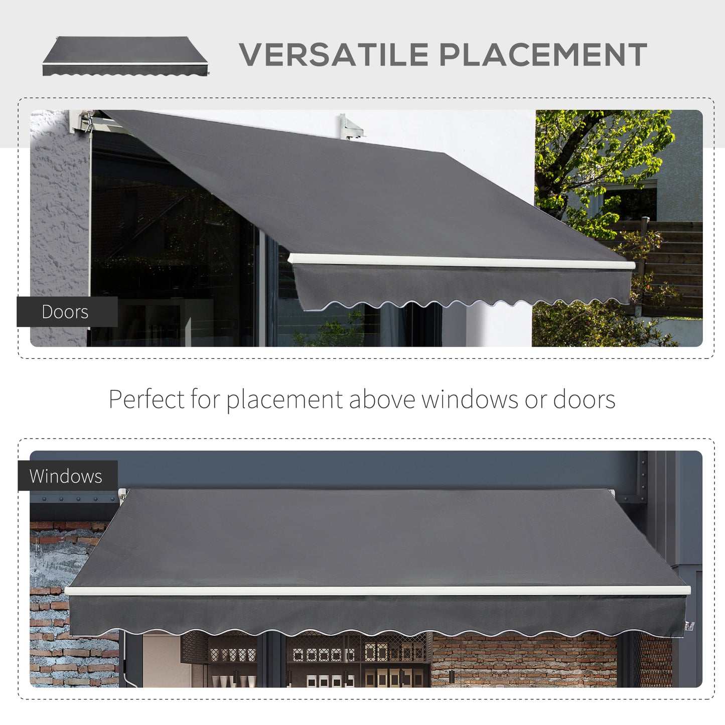 4x2.5m Manual Awning Window Door Sun Weather Shade w/ Handle