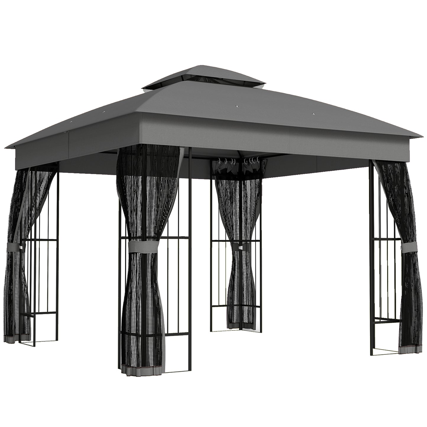 3 x 3 m Outdoor Garden Gazebo with Post Shelves
