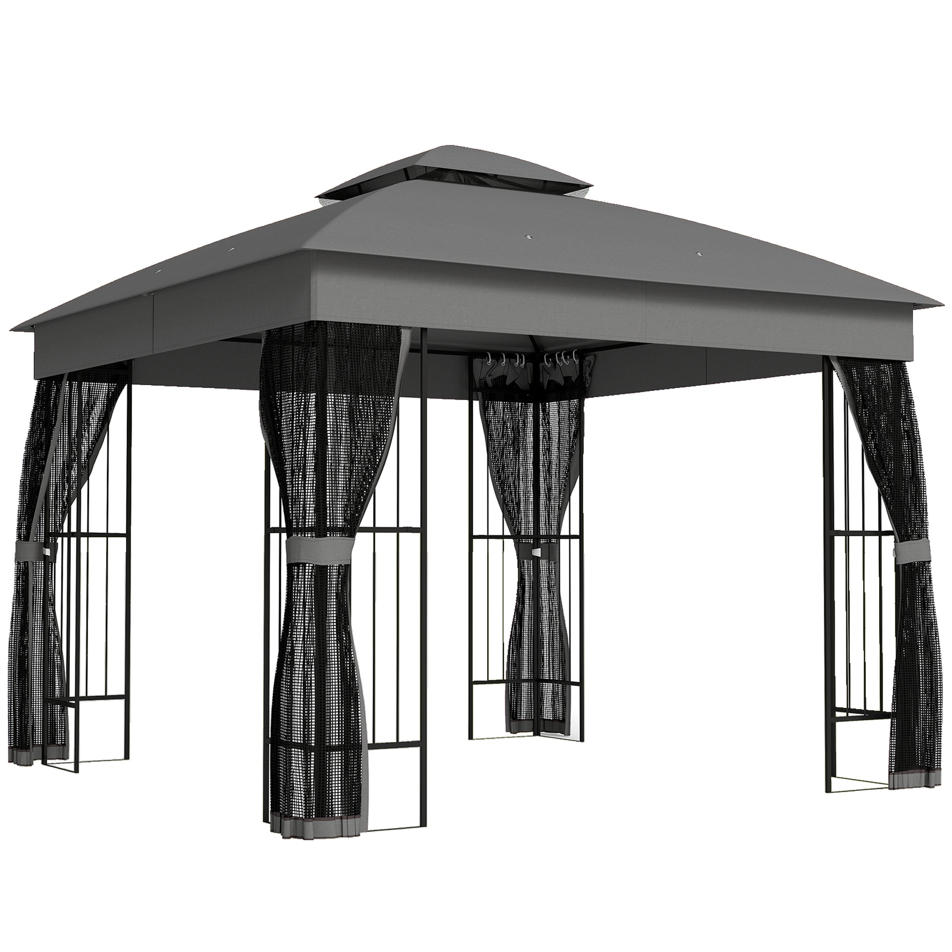 3 x 3 m Outdoor Garden Gazebo with Post Shelves