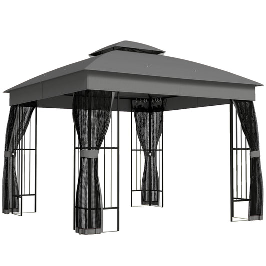 3 x 3 m Outdoor Garden Gazebo with Post Shelves
