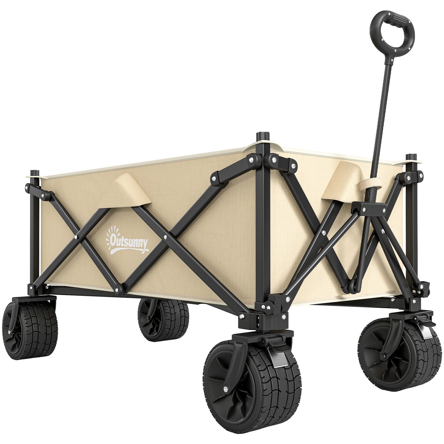 Folding Garden Trolley, Outdoor Wagon Cart with Carry Bag, for Beach