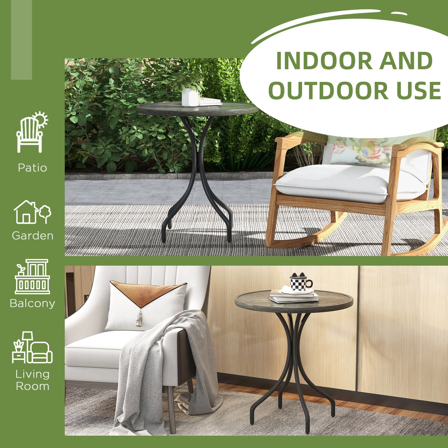 Φ66cm Galvanised Steel Garden Table