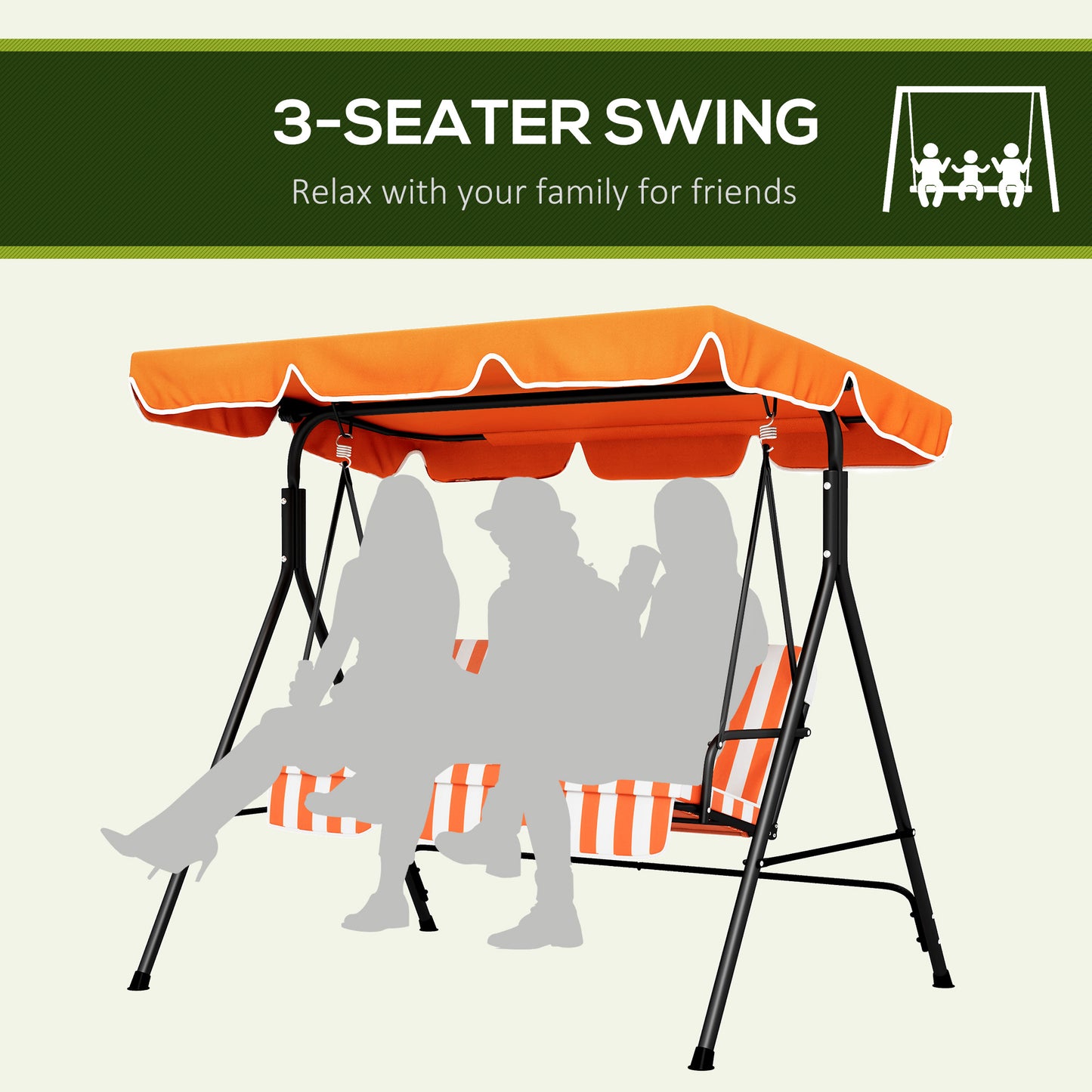 3 Seater Garden Swing Chair