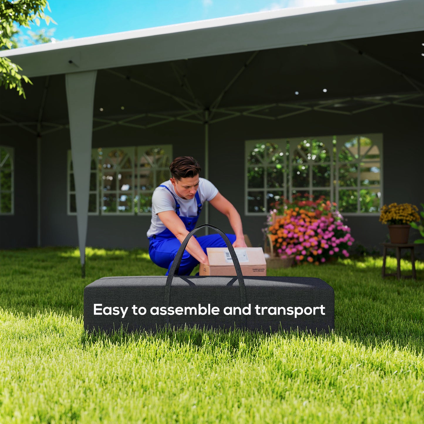 3 x 6m Pop-Up Gazebo, with Removable Walls
