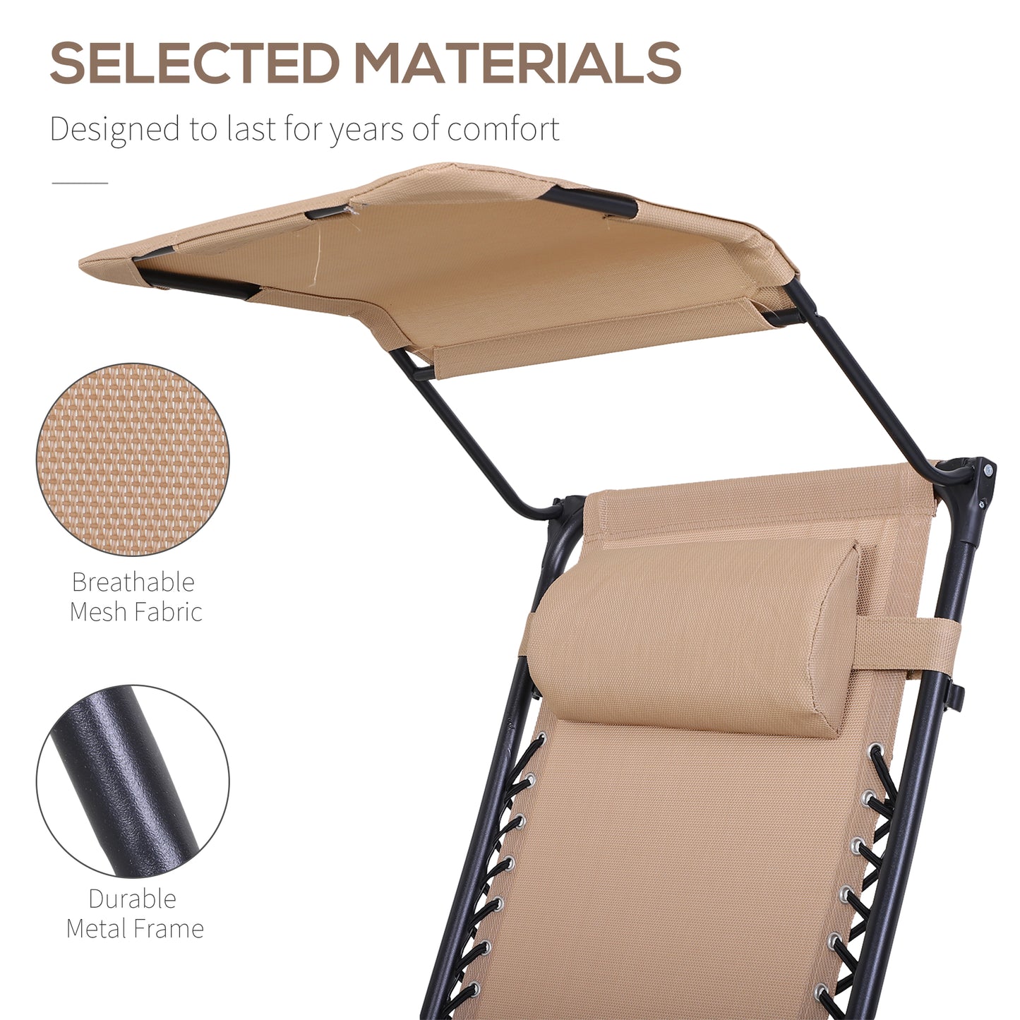 Foldable Reclining Garden Chair with Headrest